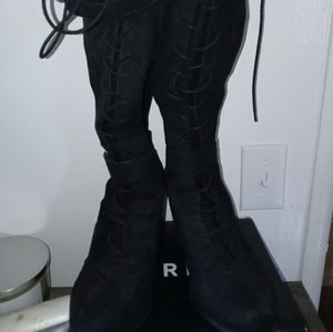 Black knee high boots